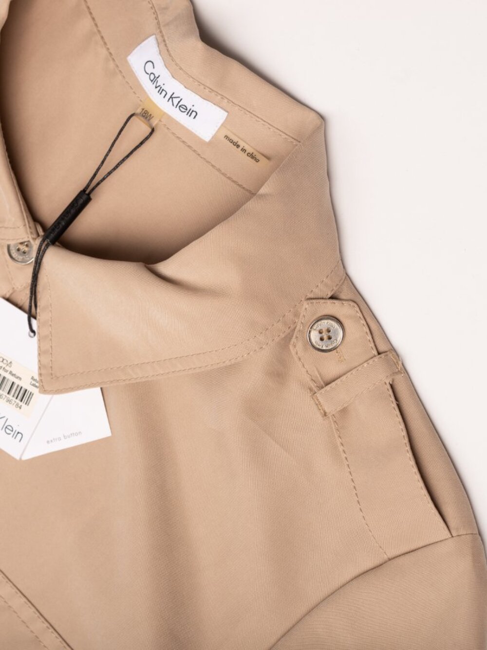 Calvin Klein Plus Size 18W Utility Shirt Dress Khaki NWT Workwear Minimalist - Picture 4 of 15